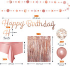 Rose Gold Birthday Party Decoration Set - Banner  Glitter Circle Dot Garland Str