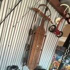 Vintage Wooden Metal Sled Brown Classic Winter Snow Sledding