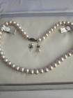 Kay Jewelers Genuine Pearl Necklace And Earring Set