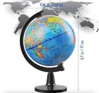 World Globe Earth Map Rotating Geography Ocean Classroom Learning Desktop