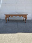 Vintage Oak Queen Anne Style Coffee Table Colonial Style Cocktail Table
