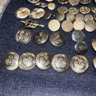 Lot Of 100 Vintage Silver Toned Buttons Mixed Sizes And Shapes