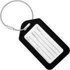 Luggage Tags  small  Black  10 Pk  - Suitcase Tags W name Id Card   Heavy-duty M