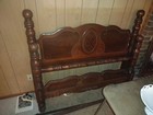 Beautiful Art Deco 1920s Solid Redwood Full Size Bed  Complete  