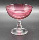 Antique Victorian Hand-blown Uranium cranberry Glass Candy Cup richardson c1900