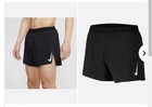 New Nike Mens L Large Aeroswift Running Shorts 4  2in1 Black White Cj7840 010