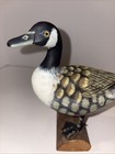 Vintage Wooden Loon Duck Decoy On Log Hand Painted Glass Eyes Hand Carved