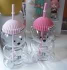 2026 New Starbucks Bearista Pink Bear Glass Tumbler Cold Cup Straw 20ozgift Set