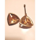     vintage Art Deco Gold Triangle Jabot Pin Rhinestone Hatpin Set Fairy Preppy