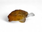 Magnificent French Lalique Frosted Crystal Turtle Signed