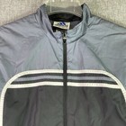 Adidas Youth Size Large Full Zip Windbreaker Gray Black Mesh Lined Ms8