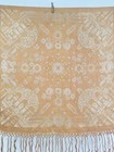 Vintage Gorgeous Wwll Taj Mahal Silk Satin Piano Shawl 1940s Scarf 80x80cm