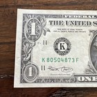 One Dollar Bill Insufficient Ink Error In Seal Series 2003  1 Note