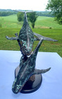 Spi Large Vintage Bronze Whale Sculpture 14  X 17 