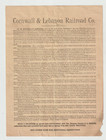 Antique Document 1901 Cornwall   Lebanon Railroad   Pennsylvania   Tax Stamped