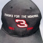 Vtg Dale Earnhardt 3 Thanks For The Memories 1961 2001 Black Baseball Cap Hat