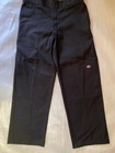 Dickies Pants Men   s 32x30 Black Loose Fit Double Knee Straight Leg Work 85283bk