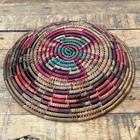 Vintage Colorful Hand Woven Coil Basket Wall Decor 9  Boho Decor