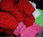 2  Crochet Headband Lot Of 25 Red Green Pink White    p50 