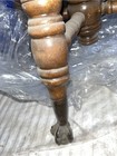 Antique Charles Parker Piano Swivel Wood Stool Glass Ball Brass Claw Feet C 1880