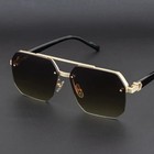 Men s Square Half Frame Metal Sunglasses Retro Fashion Casual Outdoor Eyewear