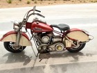 Rustic Vintage Motorcycle Chopper Biker Metal Sculpture Figurine Man Cave Decor