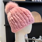 Double Side Real Rabbit Fur Hat Women s Warm Knitted Elastic Beanies Outdoor Cap
