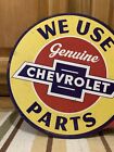 Chevrolet Parts Sign Double Sided Flange Metal Garage Vintage Style Wall Decor