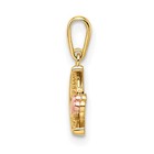 Madi K Cz Moon With Heart Pendant Charm Real 14k Two-tone Gold 10x8mm Girl s