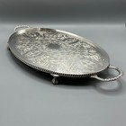Vintage Silver Plated Footed Serving Tray Handles Viners Sheffield England B