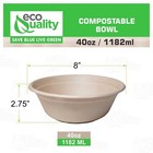 40 Oz  Round Disposable Compostable Heavy Duty Eco-paper Bowls Natural Bagasse