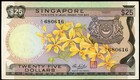 1972 Singapore 25 Twenty Five Dollars Orchid Series Gvf