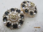 Chanel 2 Buttons   23mm Light Gold  Tone  Metal    Faux Pearl  Lot  2
