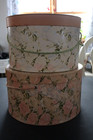 2 Vintage Le Charme Rose Floral Hat Boxes  Small 7x11 And Medium 7x12