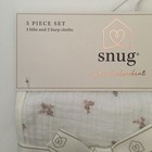 New Snug 5-piece Baby Bib   Burp Cloth Set Floral Print Cotton