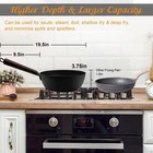 Aneder Frying Pan With Lid Skillet Nonstick 10 Inch Wok Pan Lid  Black 