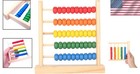 Interactive 5-row Abacus For Kids - Portable Wooden Counting Frame With Beads