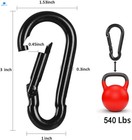 3 Inch Carabiner Spring Snap Hook Steel Clip Link Buckle Heavy Duty Black 