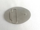 Vintage Belt Buckle White Mythical Unicorn Horse On Silver Tone Metal Oval