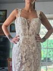 Nwt Galina Signature Wedding Dress Gown Sz 10 Train Bisque Ivy Lace Train Sexy 