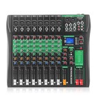 8-channel Audio Mixer  Dj Sound Mixing Console With Reverb  Bluetooth  Usb  48v