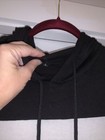 Womens Sz S White Ls Hooded Sweatshirt Shirt Top Black White Pink Striped