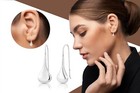 Classy Teardrop Hook  925 Sterling Silver Dangle Earrings