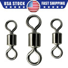 100pcs Rolling Barrel Swivel 66lb Fishing Swivels Solid Ring Size  6