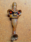 Rare Unique Vintage Antique  Tribal Native Hand Carved Figural Wood Smoking Pipe