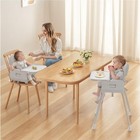 3-in-1 Portable Baby High Chair Grey Foldable Adjustable Infant Toddler Obee