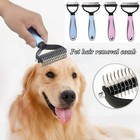 Professional Pet Grooming Tool 2 Sided Undercoat Dog Cat Shedding Comb Brush Pet