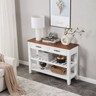 Stoready Console Table  Entry Table  Sofa Table With Open Shelves And Drawers