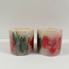 2x Botanical Christmas Pillar Candle 3    Expressions Hand Poured In Ca Sealed