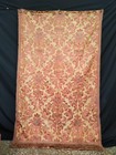 Antique French Silk Brocade Woven Curtain Fabric Panel Hand Woven Floral T1543